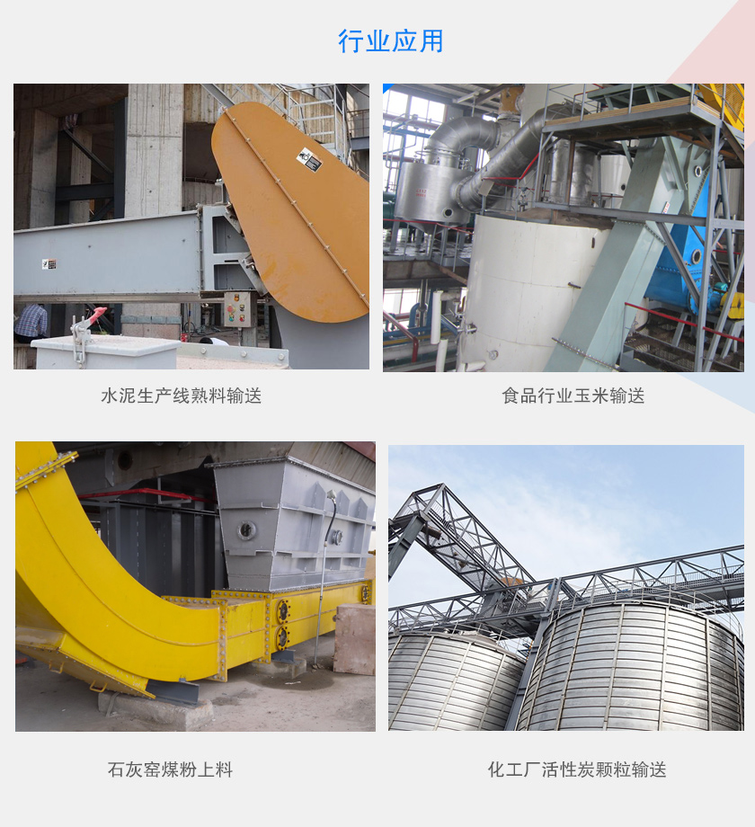 可以水平、傾斜或垂直布置，主要用于水泥、食品、化工、煤炭等行業(yè)